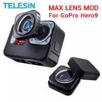 TELESIN Max Lens Mod For GoPro HERO9 Ultra-wide Angle 155˚  เลนส์เสริมสำหรับ Gopro9 ถ่ายได้มุมกว้างขึ้น และกันสั่นได้ดียิ่งขึ้น