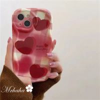 เคสครีม Mrhaha สำหรับ Huawei Nova 7i 5T 10Pro 6 7 8 9 SE Y90 Y70 P30 P40 P50 Mate 30 40 50 Pro Honor 70 Ins เคลือบคุณภาพสูงโทนสีแดงหัวใจรักสวยฝาครอบป้องกันซิลิโคนเคสโทรศัพท์?คลังสินค้าพร้อม