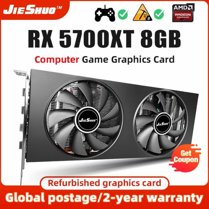1 JIESHUO AMD Video Card Radeon RX5700XT 8G Graphics Card GDDR6 Video
