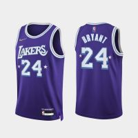 High quality basketball clothes NBA Los Angeles embroidered purple jersey No. 24 city tram Retro Platinum version of the basketball uniform for the mens 75th anniversary of the new season