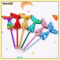 VERMILL 6 Pcs พลาสติกสำหรับตกแต่ง ปากกาน่ารักๆ สีเหลืองทาเล็บ สีฟ้าสีฟ้า ปากกาแปลกใหม่ ของใหม่ สีชมพูอมชมพู ปากกาส่วนตัว ออฟฟิศสำหรับทำงาน