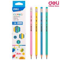 ดินสอไม้ 2B Deli C011-2B Graphite Pencil 2B ดินสอ ทรงหกเหลี่ยม แพ็ค 12 แท่ง