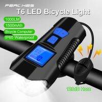 （ใหม่） T6BicycleFront 1000ลูเมน USB โคมไฟแบบชาร์จไฟได้ Electrichern BicycleLCD Speedometer นาฬิกาจับเวลา