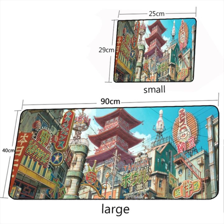 นักเล่นเกมหลายขนาดญี่ปุ่นถนน-xxl-อะนิเมะยาวแผ่นรองเมาส์ขนาดใหญ่พรมแล็ปท็อปอุปกรณ์เกม-lol-table-pad