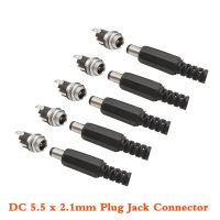 2/5/10Pair 5.5mm x 2.1mm DC Panel Mount Connector DC 5.5 x 2.1 DC Male Female Terminal 12V DC Power Supply Plug Socket AdapterWires Leads Adapters