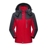 [COD] New outdoor sports jacket plus fleece warm detachable hooded zipper matching windbreaker coat men