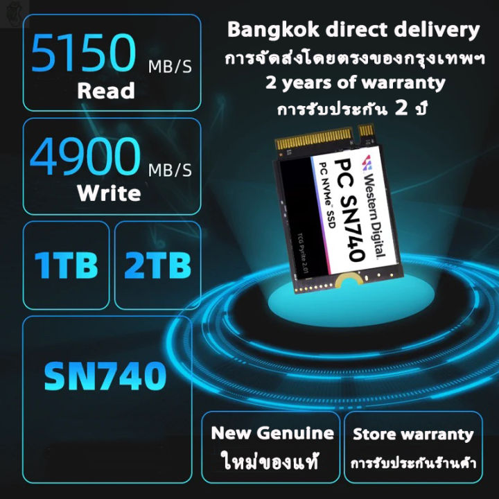 ลด-50-พร้อมส่ง-wd-ssd-2230-sn740-1tb-2tb-m-2-nvme-2230-pcle-4-0x4-ssd-for-surface-prox-laptop-compatible-with-steam-deck-western-digita-ขายดี