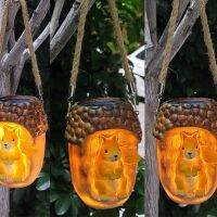 Solar Squirrel Garden Decoration LED Foxes Hanging Lamps Waterproof for Outdoor