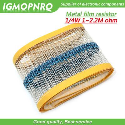 100pcs Metal film resistor series 1/4W 1R~2.2M 1% 100R 220R 1K 1.5K 2.2K 100 220 1K5 4.7K 10K 22K 47K 100K 2K2  4K7 ohm