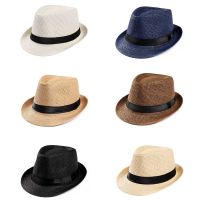 [hot]Gentleman Sun Hat Holiday Men Straw Hat Cowboy Summer Retro Panama Travel Journey Casual Caps Elegant Male Chapeau Wide Brim