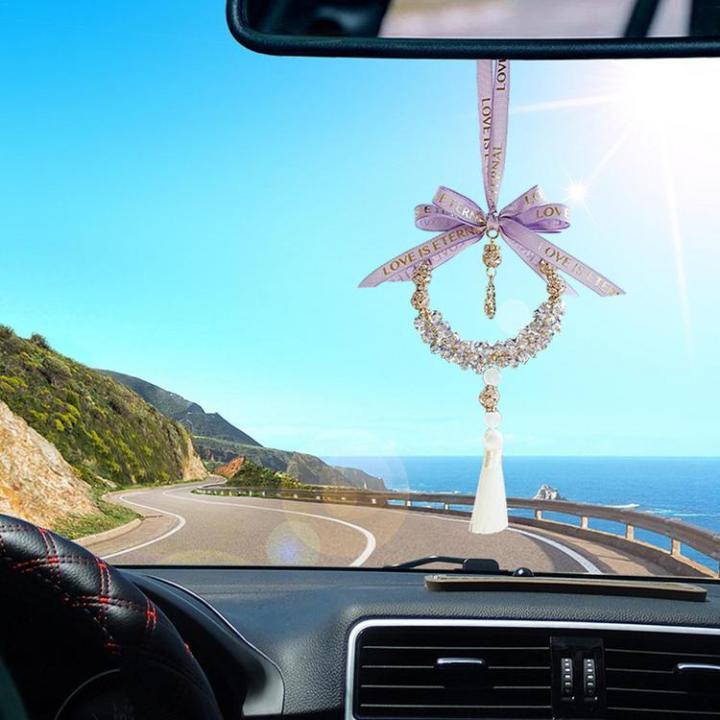 car-mounted-pendant-gourd-shaped-rear-view-mirror-car-decorations-rear-view-mirror-car-decorations-with-bow-tie-car-dashboard-ornaments-for-rear-view-mirror-physical