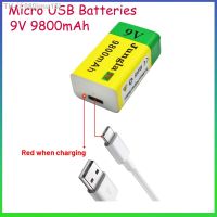 ljmu15 9V Charger with Micro USB 9800mAh Li-ion Rechargeable Battery for Multimeter Microphone Toy RC Helicopter Electric Guitar