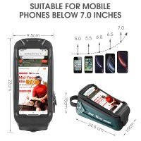 WEST BIKING Bicycle Bag 6.0-7.2 Inch Phone Bag Waterproof Front Frame Cycling Bag Sensitive Touch Screen MTB Road Bike Bag