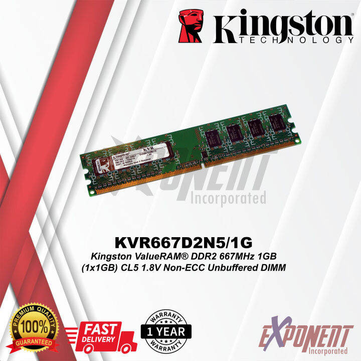 KVR667D2N5/1G - Kingston ValueRAM® DDR2 667MHz 1GB (1x1GB) CL5 1.8V Non ...