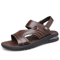 Mens Summer Sandals Genuine Leather Comfortable Slip-on Casual Sandals Fashion Men Slippers zapatillas hombre Big size 38-50