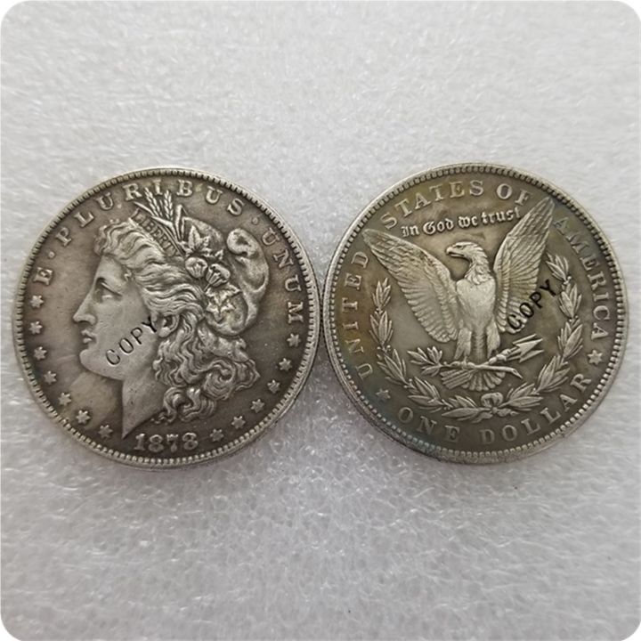 เงินโบราณ-usa-1878-1904-p-morgan-dollar-หยอดเหรียญเหรียญที่ระลึก-แบบจำลองเหรียญเหรียญสะสมเหรียญ-kdddd