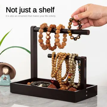 Ikee Design® Wooden 2-Tier Bar Bracelet, Bangle Jewelry Holder Stand