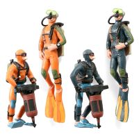 【CW】Simulation Diver Man Figurine Underwater Adventurer Worker Doll Frogman Models Action Figure Toy Collection Decoration Toys