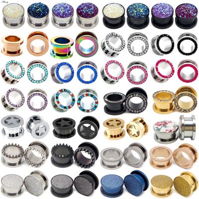 【CW】♗❈  1pc 316L Ear Plugs and Tunnels Piercings Earlets Screwed Earring Expander Gauges Jewelry