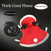 Adjustable Traction Rope Villus Clothe Cute Elk Outfit Christmas Leash For Rabbit Hamster Guinea Pig Lapin Animal Accessories