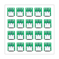 10 Pcs Female Connector USB Type C Breakout Board with PCB Converter Board for Data Line Wire Cable Transfer