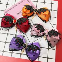 Halloween hair accessories Lolita Gothic dark bat wings Lolita side clip cross little devil lo headdress