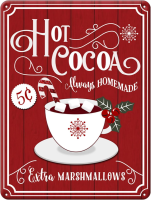 Tanlinxin Vintage Red Hot Cocoa Christmas Decor Sign - Perfect Farmhouse Wall Decoration For Home, Bar, Coffee Shop - Great Gift Idea