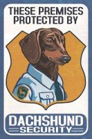 Dachshund Security Dog Sign 8x12 Giclee Gallery Print Wall Decor Travel Poster  Power Points  Switches Savers