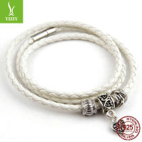 [In stock] ที่ทำด้วยมือถักสร้อยข้อมือหนัง ละเอียดอ่อน pu สร้อยข้อมือหนังรูปหัวใจโลหะ 3mm สร้อยข้อมือหนัง gift Christmas Gift