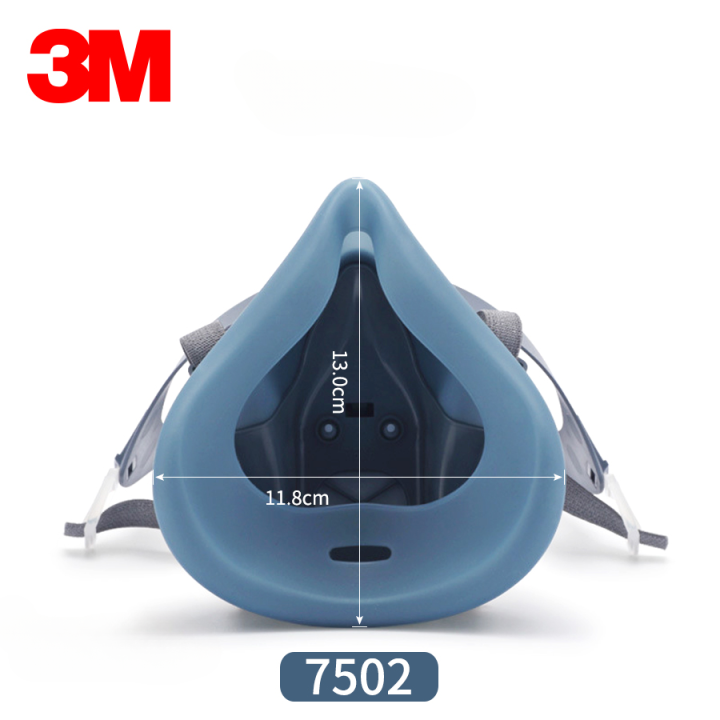 3m-7502-หน้ากากป้องกันแก๊สสำหรับป้องกันแก๊สอินทรีย์วัสดุซิลิโคนสวมใส่สบายพอดีกับตัวกรอง-6000-series-สำหรับการบำรุงรักษาตัวถังและสีการฉีดพ่นสารกำจัดศัตรูพืชในไร่นาเคลือบตกแต่ง-3m7502-gas-mask-silicone-