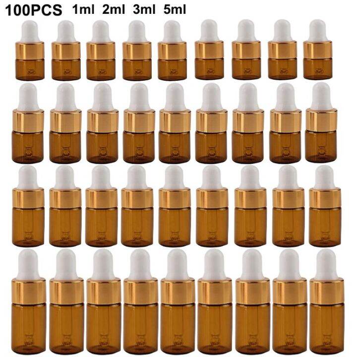 100 Pz/Set 1/2/3/5Ml Mini Contagocce Bottiglie Con Tappo Per Olio ...