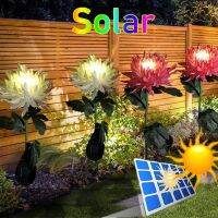 Solar Lights Outdoor Waterproof with Chrysanthemum Flowers