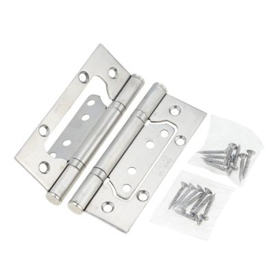 2Pc Door Hinge 4 Inch 5 Inch 201 Stainless Steel Hinge Free Slotted Wooden Door Room Door Silent Discharge Rubber Buffer Hinge Accessories