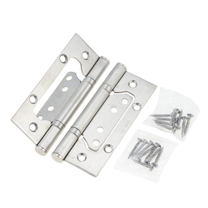 2pc-door-hinge-4-inch-5-inch-201-stainless-steel-hinge-free-slotted-wooden-door-room-door-silent-discharge-rubber-buffer-hinge-accessories