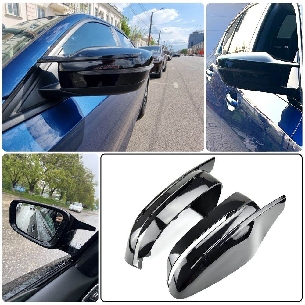 2p Bright Black Side Wing Rearview Mirror cover caps for BMW 3 Series