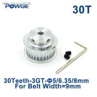 POWGE 30 Teeth 3GT Timing Pulley Bore 5mm 6.35mm 8mm for Width 9mm 3MGT 3GT Synchronous belt GT3 pulley gear 30Teeth 30T