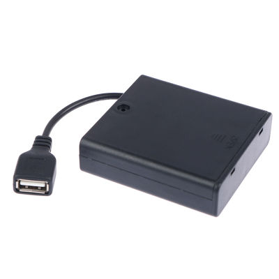 UNI กล่องแบตเตอรี่ AA USB ขนาด4 "สำหรับไฟ LED 5V USB แหล่งจ่ายไฟขนาดเล็ก