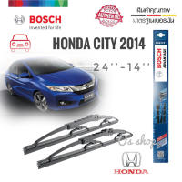 ที่ปัดน้ำฝน ใบปัดน้ำฝน ซิลิโคน ตรงรุ่น Honda City 2014 ไซส์ 24-14 ยี่ห้อ BOSCH ของแท้ จำนวน 1 คู่**ยินดีให้บริการจบในที่เดียว**