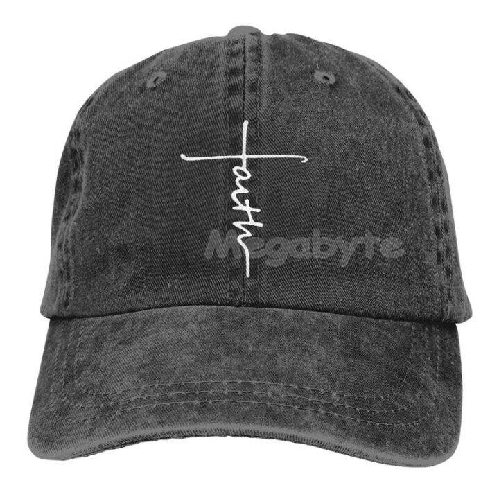 faith-cross-hat-adjustable-baseball-cap-unisex-washable-cotton-trucker-casual-adjustable-outdoor-cap-dad-hat