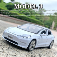 132 New Arrival Luxury Tesla MODEL 3 Saloon Toy Vehicle Alloy Die Cast Sound Light Pull Back Toys Car For Children Kids Gift