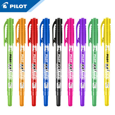 Japan Pilot Twin point Marker Pen mark pens 12 Colors Set Double head writing drawing painting no xylene office SCA-TM-S12