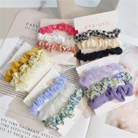 New Broken Flowers Hair Rope For Women Girl Elastic Cloth Scrunchies Organza Cute Colorful Hair Ring Hair Tie Ponytail Headdress Hair Accessories