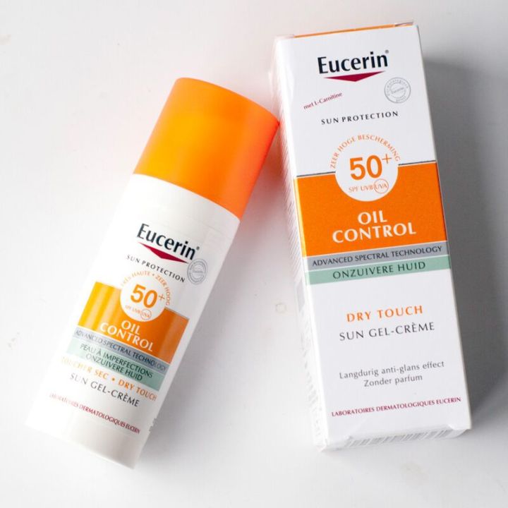 eucerin-sun-dry-touch-oil-control-face-spf50-50ml-ยูเซอริน-ซัน-ดราย-ทัช-ออยล์-คอนโทรล-ครีมกันแดดเนื้อบางเบา-การควบคุมน้ำมันอย่างต่อเนื่อง-ป้องกันรังสีอุลตราไวโอเล็ต