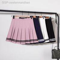 Newพองตัวแฟชั่นของผู้หญิงกระโปรงลายเอวสูงจีบลม Ulzzang Kawaii สั้นของผู้หญิง