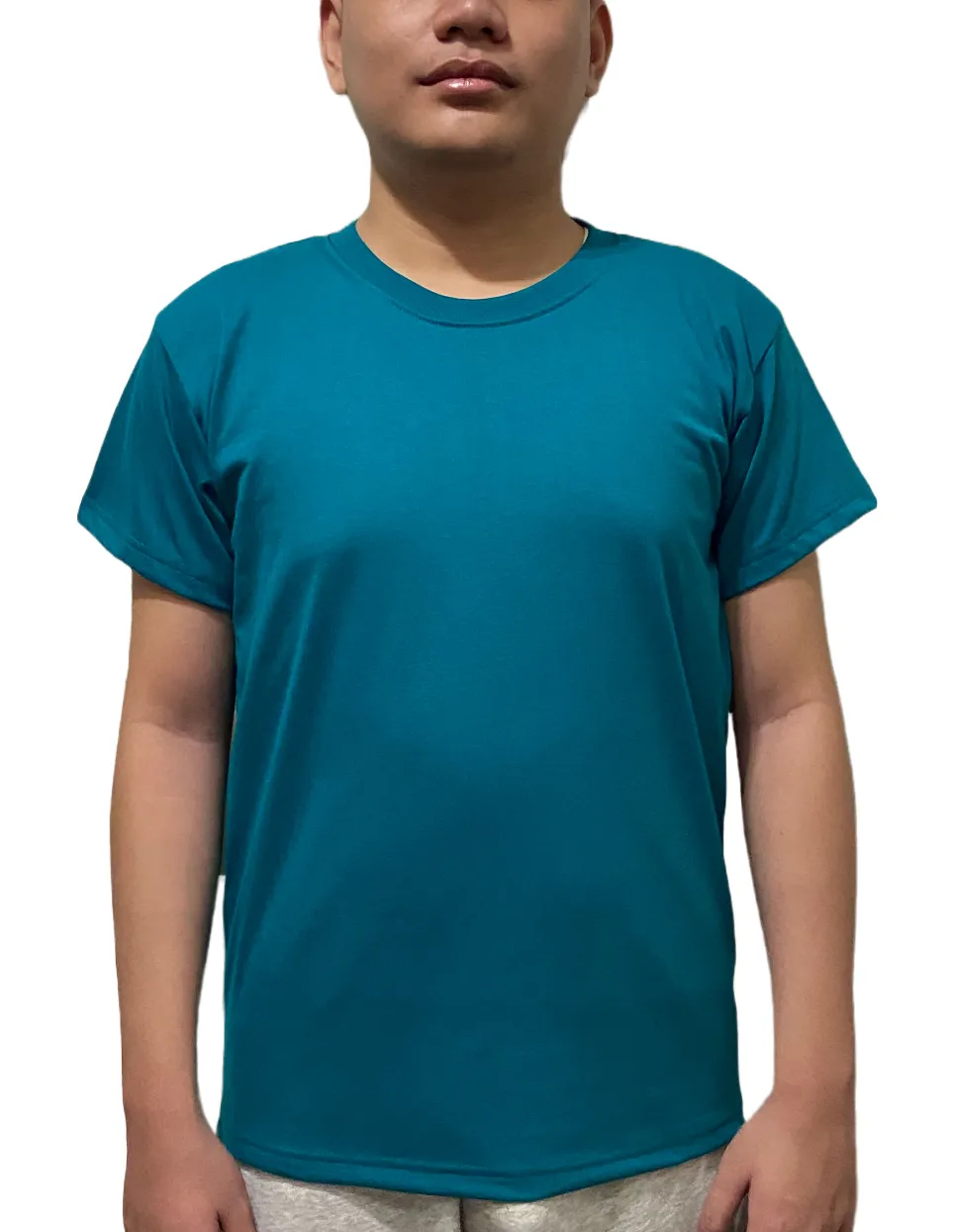 teal shirt