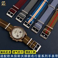 Suitable for OMEGA SWATCH Omega joint Swatch planet series NOTO retro nylon watch strap