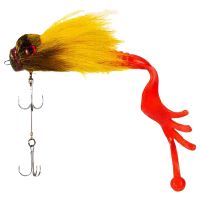 Mouse Fishing Lure Fly Hooks Freshwater Saltwater Lure Soft Fly Fishing Lures with Double Hooks Yellow