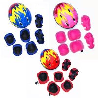 Kids Adjustable Helmet Protective Gear Set Sports Knee Elbow Wrist Pads For Children Boys Girls Bike Skateboard Scooter Roller Nails Screws Fasteners