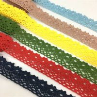 2Yards 1-6cm Crocheted Webbing Cotton Lace Trims for Handmade DIY Sewing Garments Accessories Wedding Deco Gift Floral Packing Fabric  Material