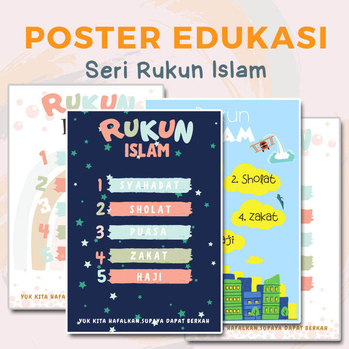 Poster Belajar Anak Edukasi Rukun Islam | Lazada Indonesia